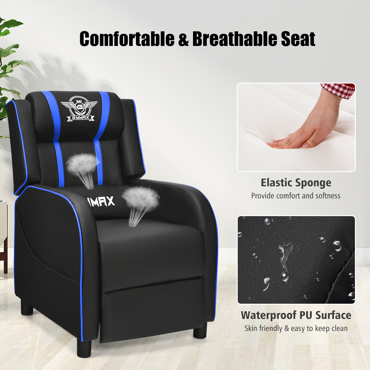 Massage Gaming Recliner Chair Racing Single Lounge Sofa Home Theater Seat