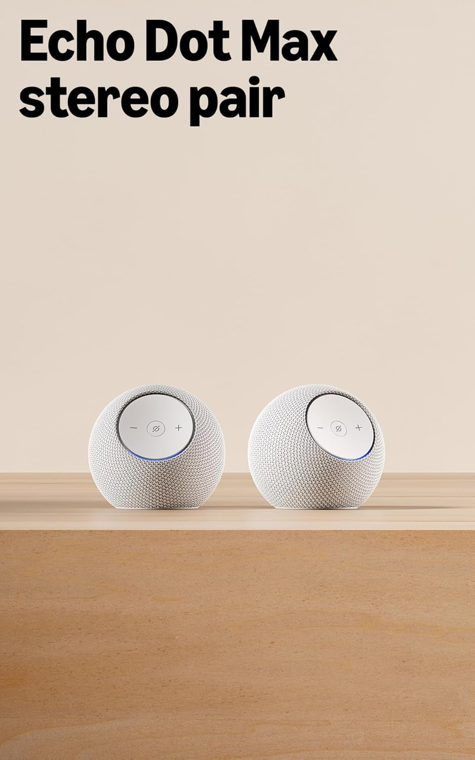 Echo Dot Max (Newest Model) Stereo Pair, Glacier White