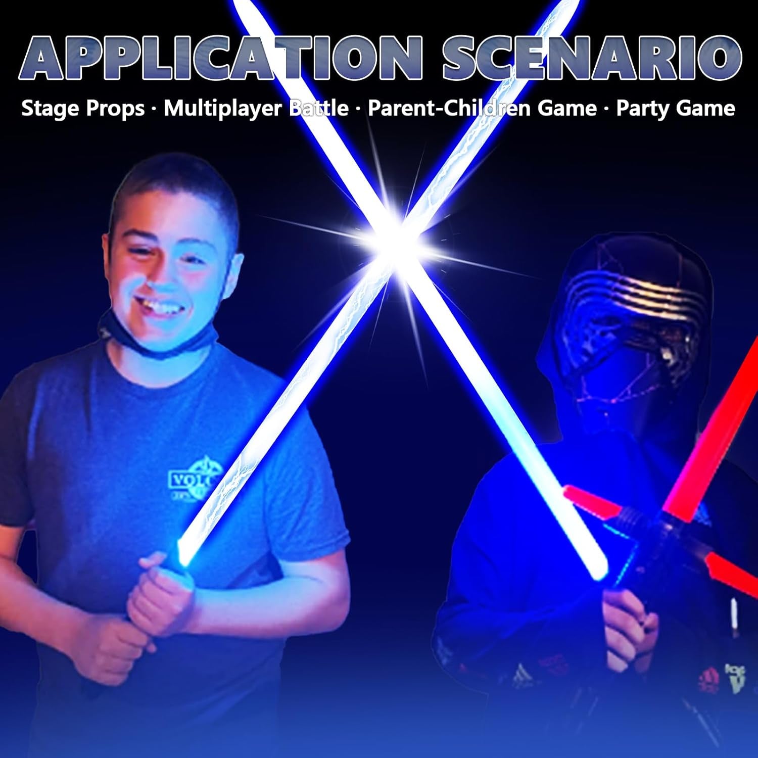 Dueling Lightsaber Zero 1 Black Series | Swing Light Sabers | FOC FX Sabers with 3 Sound Fonts | Heavy-Duty Light Sword | Black Metal Hilt for Adults, Boys, Teens (Blue)