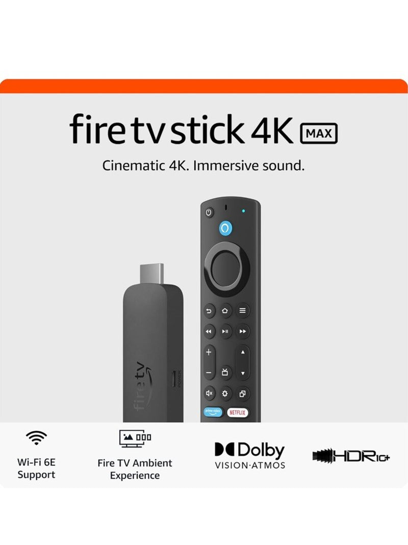 AMAZON FIRE TV Stick 4K MAX 16GB - Wi-Fi 6E - Streaming Device - Newest Model