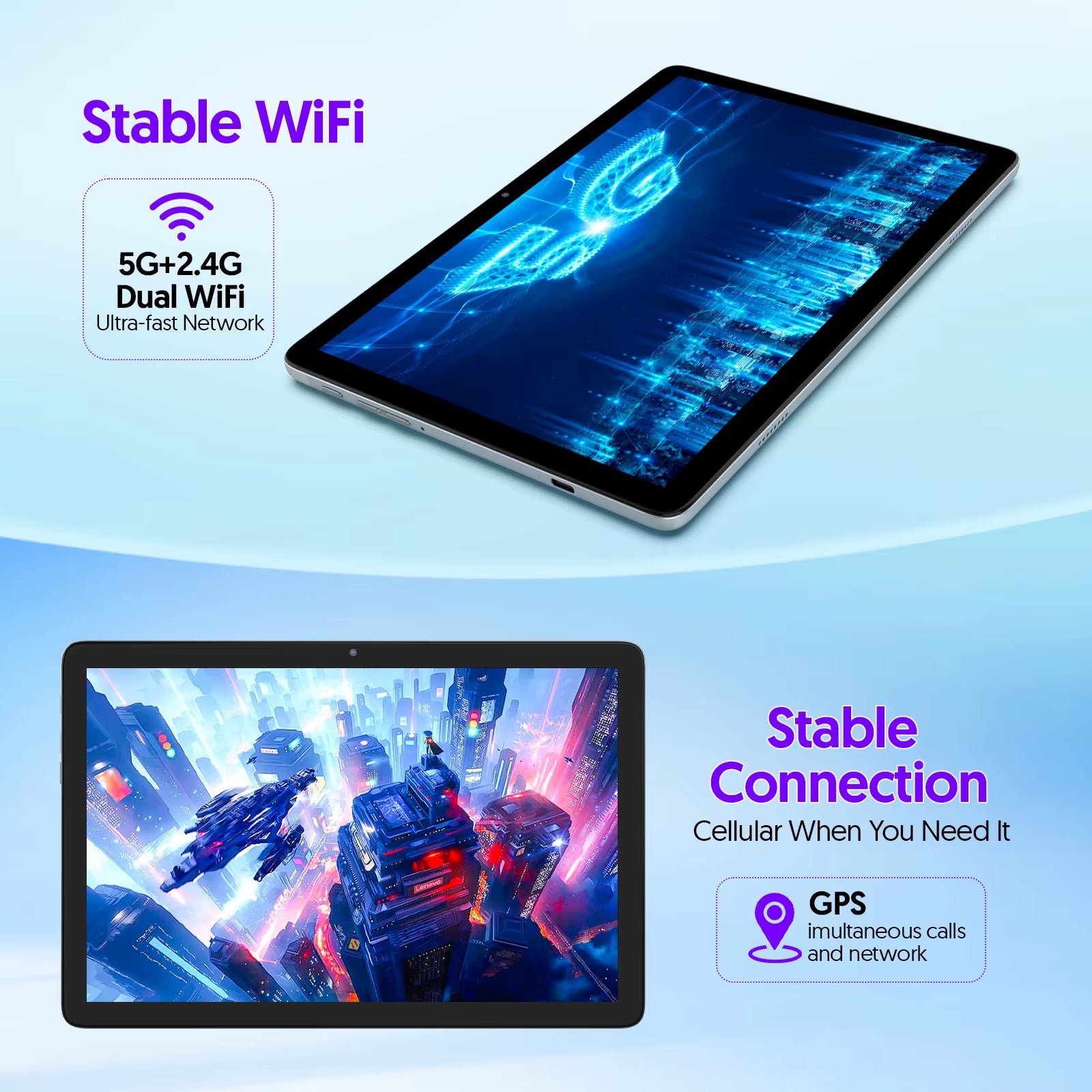 Android Tablet 10.1 Inches, 8(4+4)GB+128GB, Octa-Core Processor, 8000 Mah Large Capacity Battery