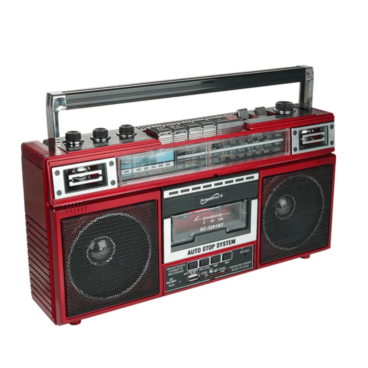 Supersonic 4 Band Bluetooth Radio & Cassette Player + Cassette to Mp3 Converter