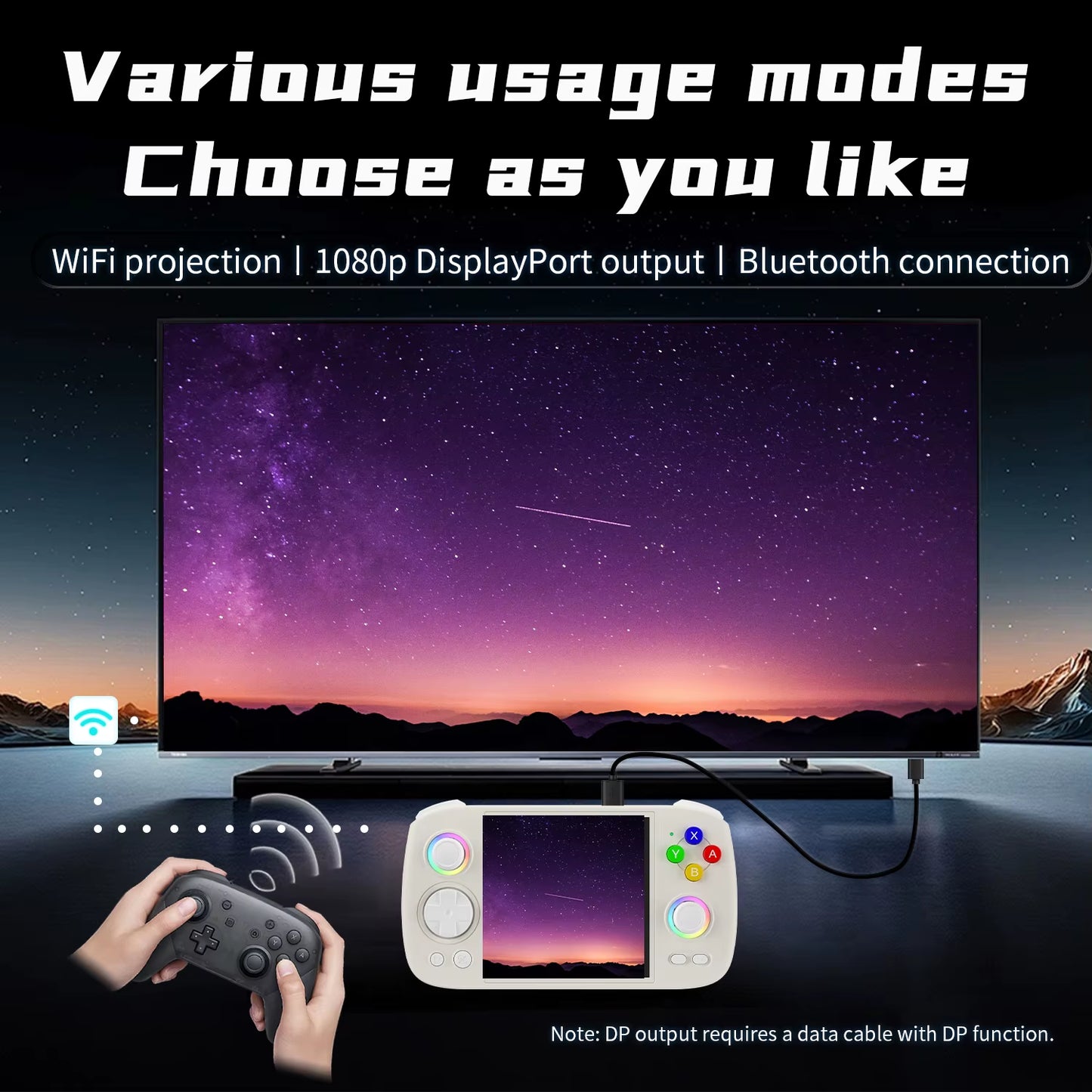 RG Cube Retro Handheld Game Console 3.95" IPS Touch Screen Android 13 RGB Lighting Hall Joystick Support WIFI Streaming