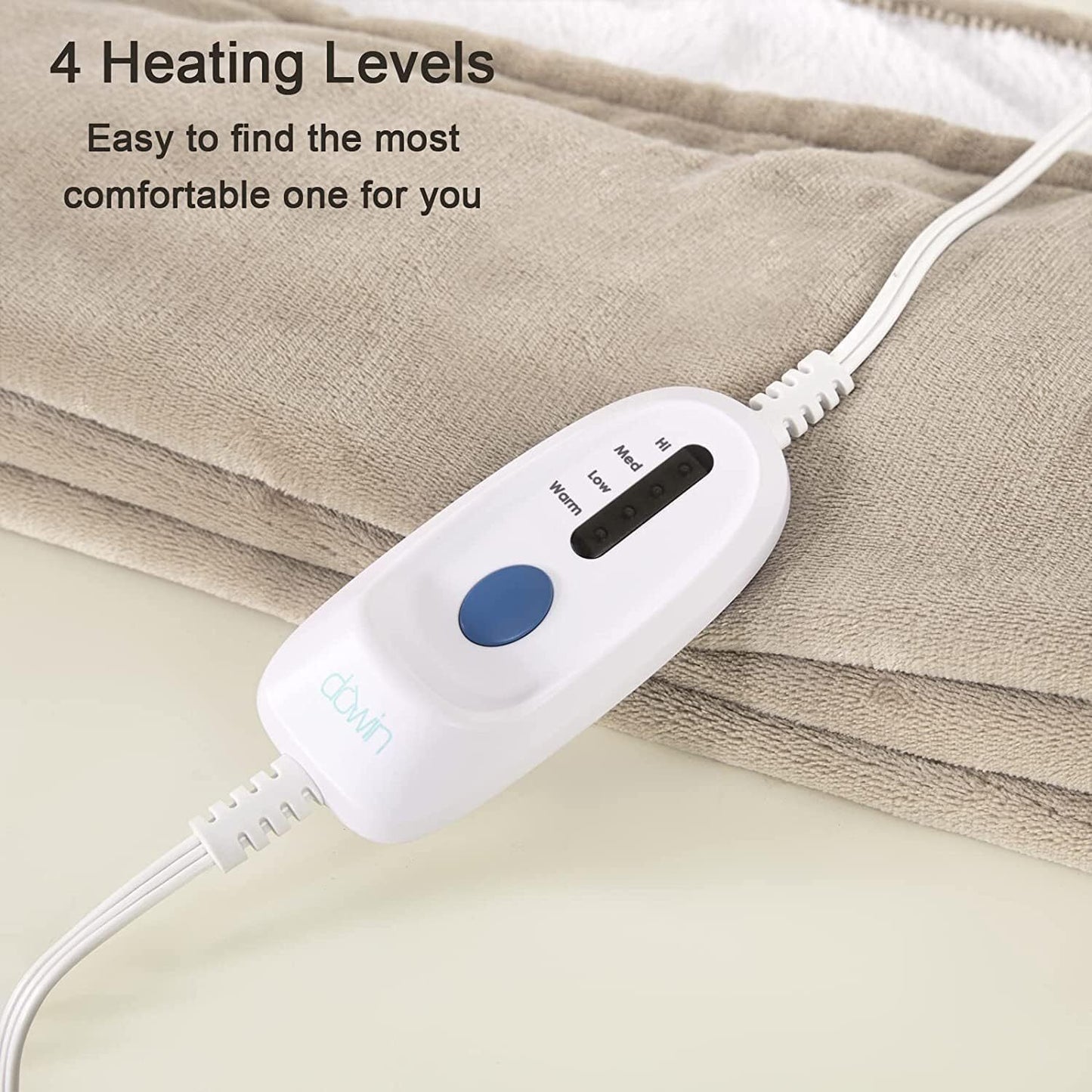 Heated Electric Blanket Throw &Twin Size - 10Hrs Timer Auto-Off & 4 Heating