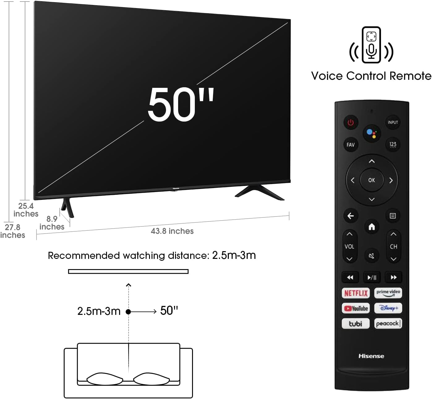 ULED 4K Premium 50U6G Quantum Dot QLED Series 50-Inch Android 4K Smart TV with Alexa Compatibility, 600-Nit HDR10+, Dolby Vision & Atmos, Voice Remote (2021 Model)