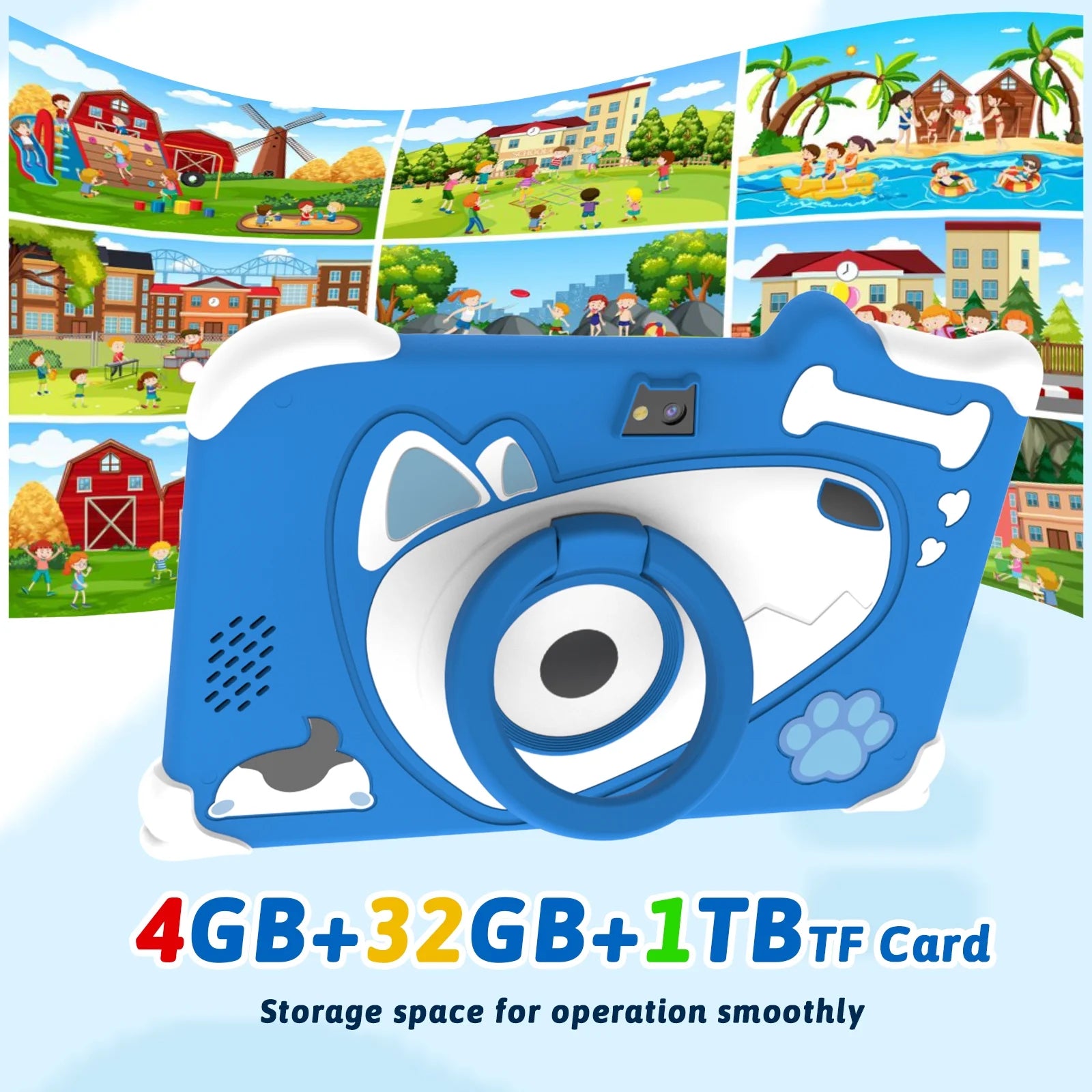 Android 12 Kids Tablet, 7 Inch Tablet for Kids, 4GB RAM 32GB ROM Toddler Tablet, 1.5Ghz Quad-Core Processor, Safety Eye Protection Screen, Parental Control APP, Tablet with Shockproof Case