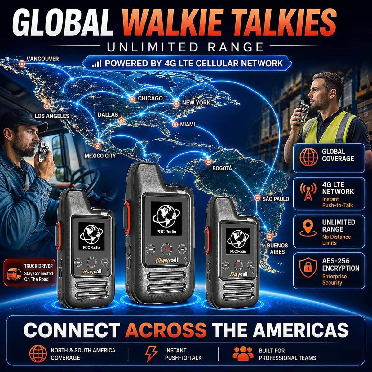 Global Lifetime Free Rapid 4G Walkie Talkies Unlimited Rang Poc Radio