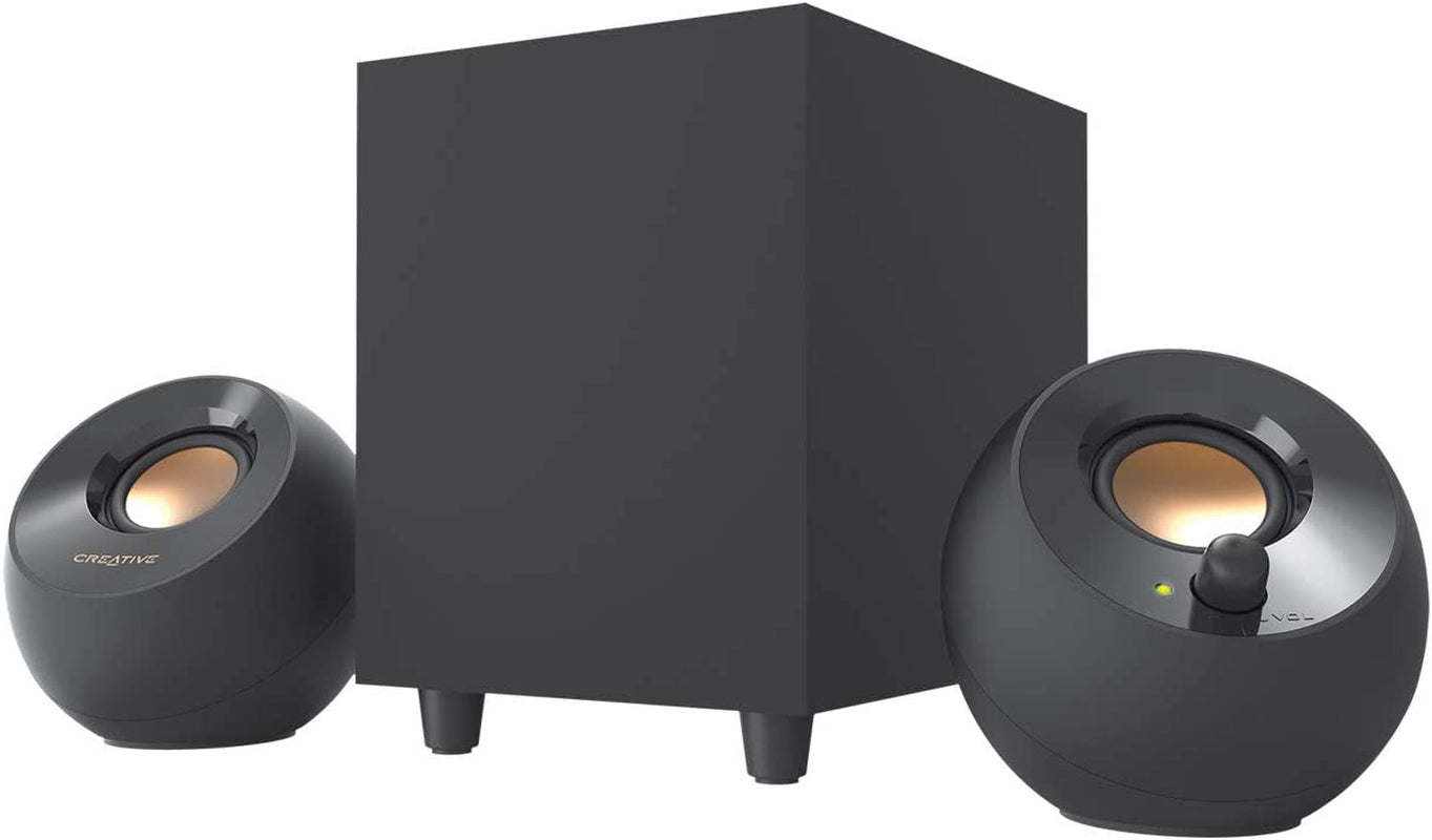 Pebble plus 2.1 Usb-Powered Desktop Speakers with Powerful Down-Firing Subwoofer and Far-Field Drivers, up to 8W RMS Total Power for Computer Pcs and Laptops (Black) | 2.1 Speakers, USB Audio, Subwoofer, Deep Bass, Far-Field Audio, Desktop Speakers, PC Audio