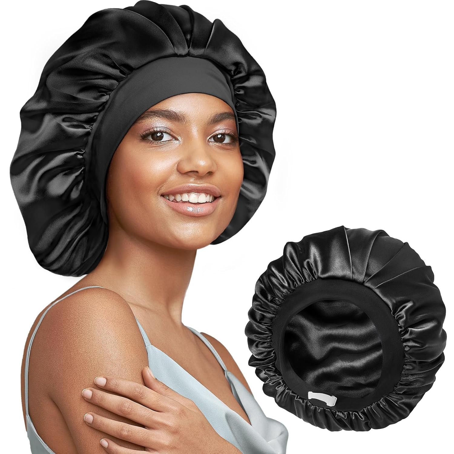 22 Momme 100% Real Mulberry Silk Bonnet for Sleeping Women, Large Hair Care Bonn