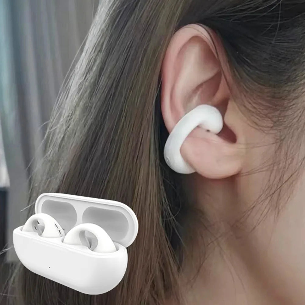 Bluetooth 5.3 Wireless Earbuds Ear Clip Bone Conduction Headphones Sport Headset