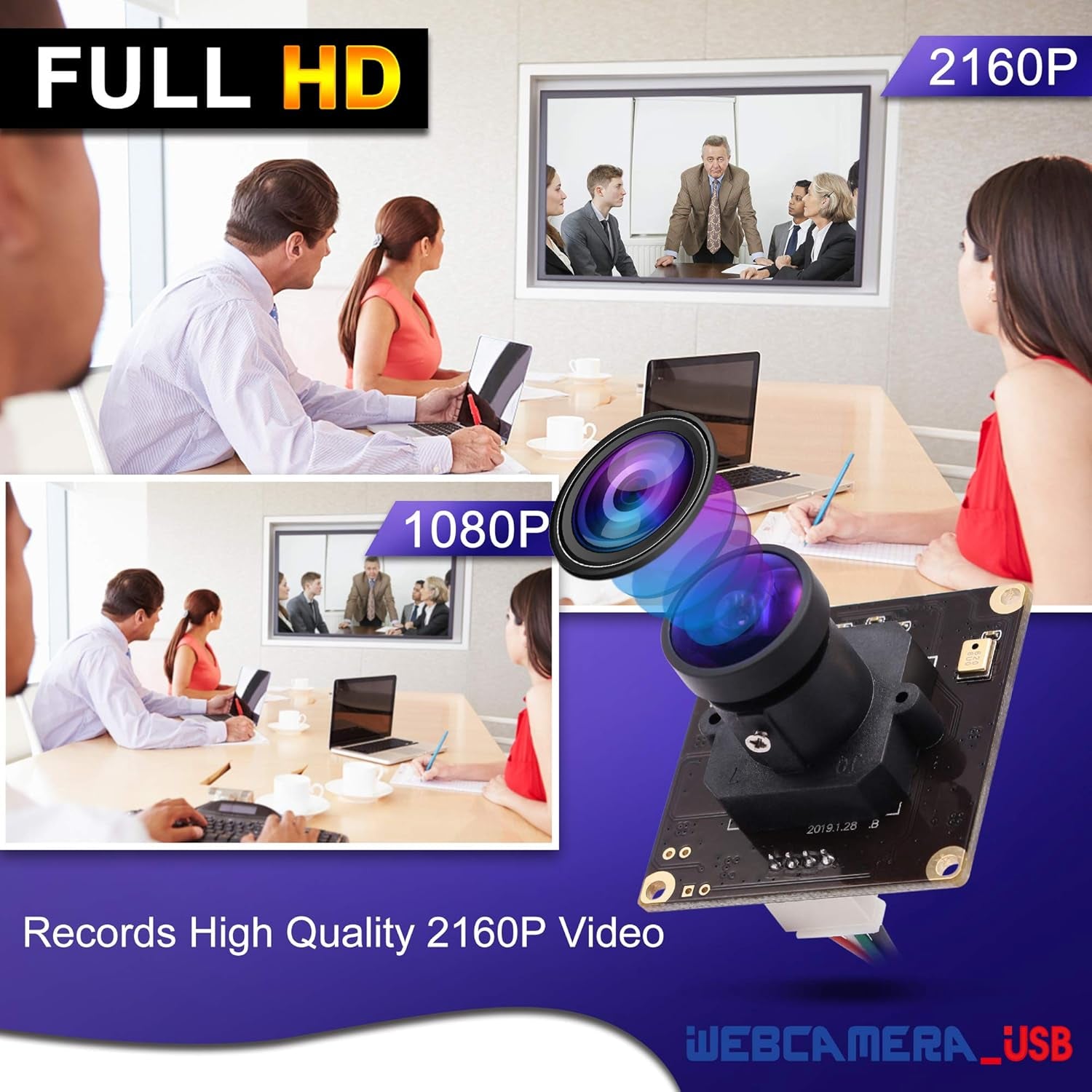4K USB Camera Module Wide Angle with Microphone 170Degree Fisheye Lens Audio Video Webcam Board for Computer Mini UVC USB2.0 PC Camera Industrial USB with Camera IMX317 Lightburn Camera