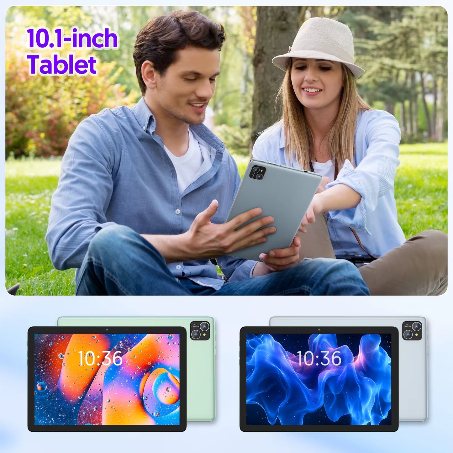 Android Tablet 10.1 Inches, 8(4+4)GB+128GB, Octa-Core Processor, 8000 Mah Large Capacity Battery