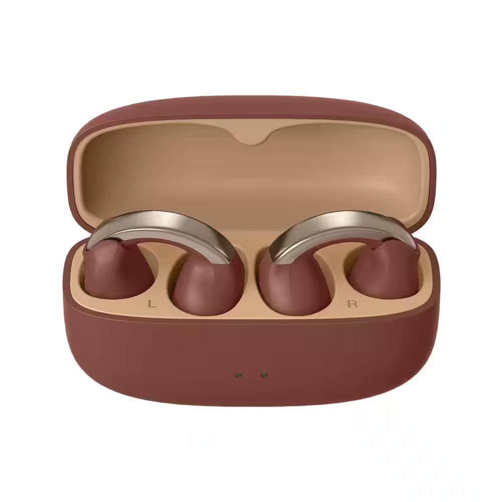 Nearphone Brown Wireless Bluetooth Open-Earcuff over the Ear Earbuds