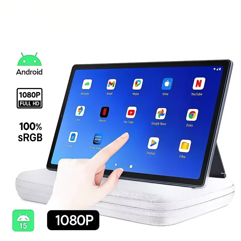 Android 15 Tablet Touch Screen PC with Foldable Stand & Bag ,Built-In Battery,Google Play