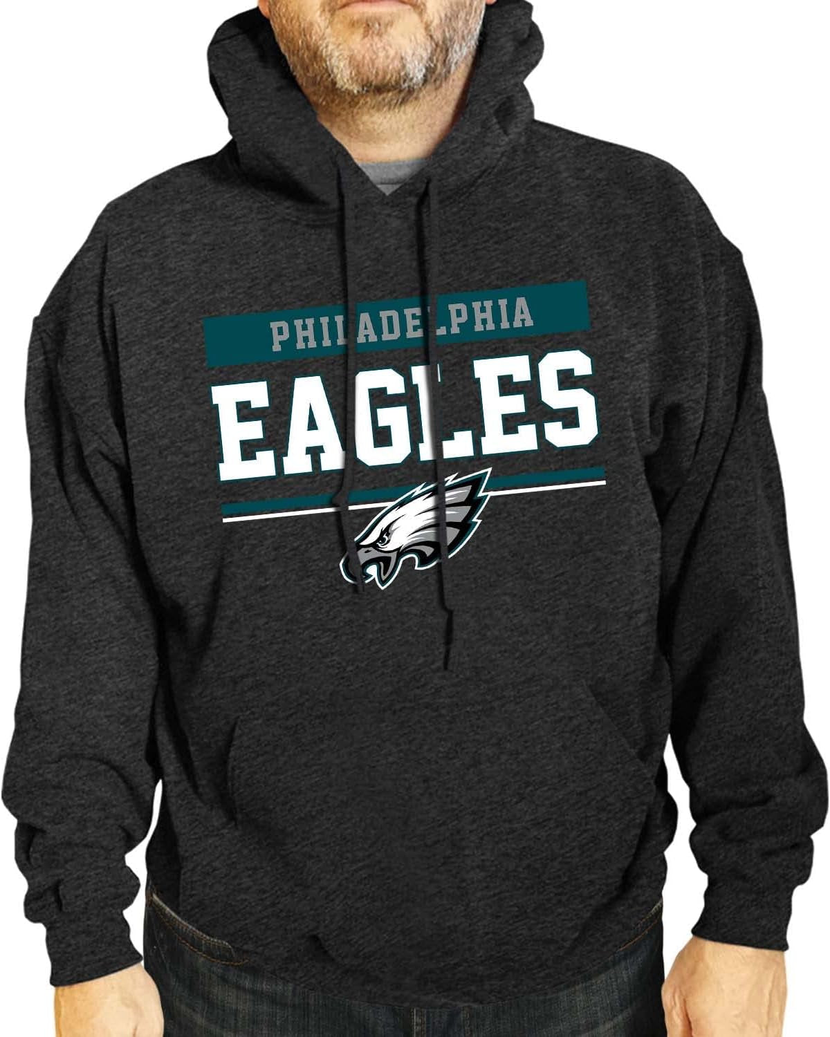 NFL Adult Gameday Charcoal Hooded Sweatshirt - Cotton & Polyester Blend - Stay Warm and Represent Your Team