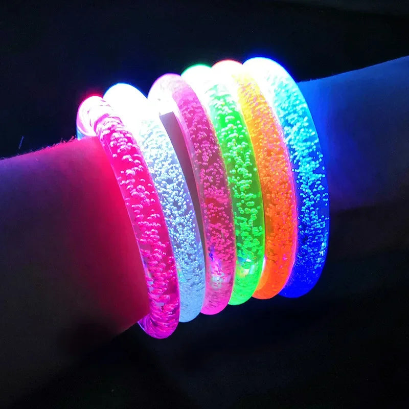 100PCS Halloween Luminous Bracelets Bubble Glow-In-The-Dark Bracelets Party Music Festival Atmosphere Gifts Party Party Supplies