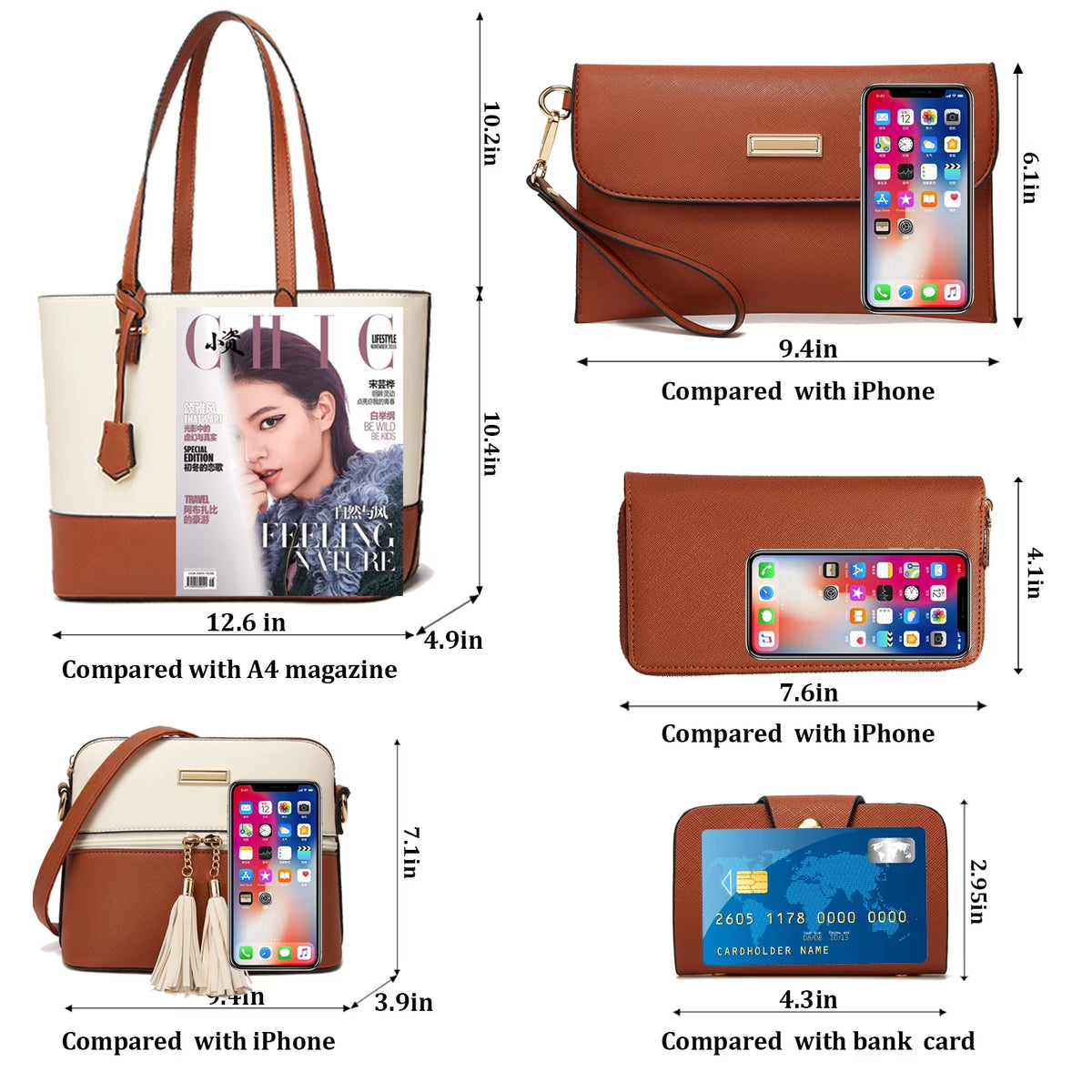 Satchel Purses and Handbags for Women Shoulder Tote Bags Wallets
