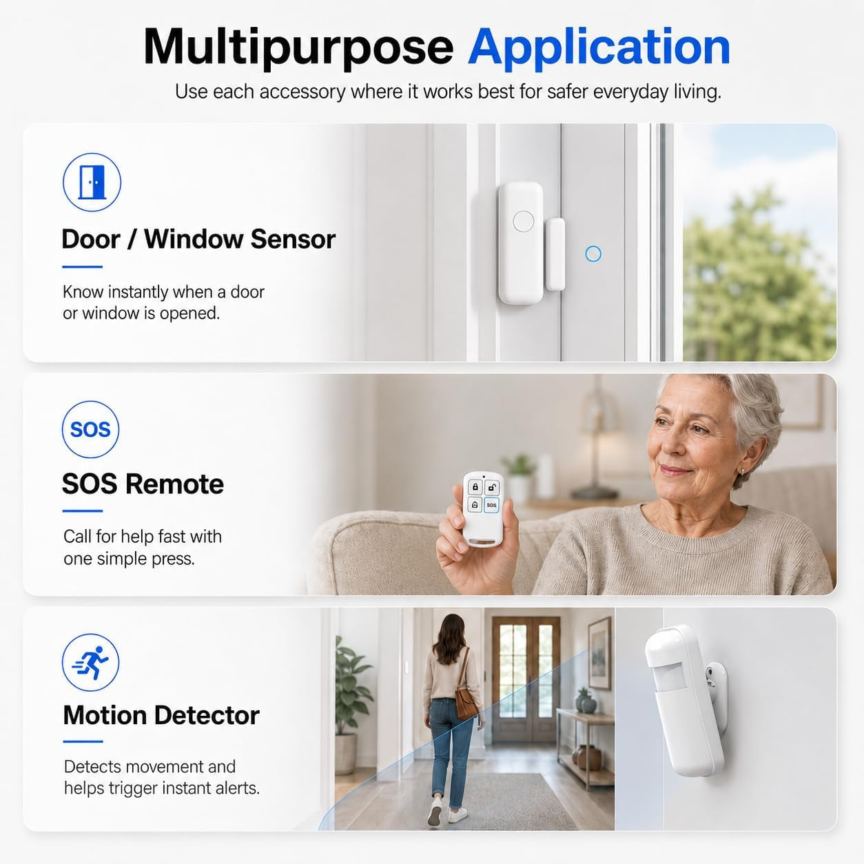 Wireless Home Security System Wifi/4G Home Alarm System with Phone APP Alert | Voice Control | No Subscription Fees | 24/7 Monitoring | Alexa Compatible