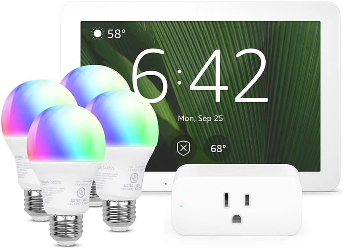 Smart Home Starter Kit | Includes Echo Hub,  Smart Plug and 4  Basics Smart Bulbs, Designed for Alexa+
