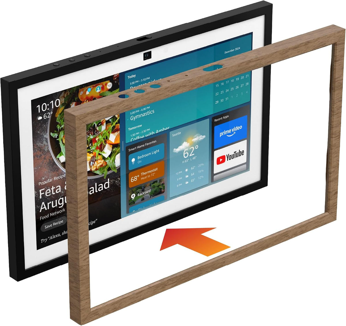 Echo Show 15 Bundle: Includes All-New Echo Show 15 & Made for  Frame | Light Brown