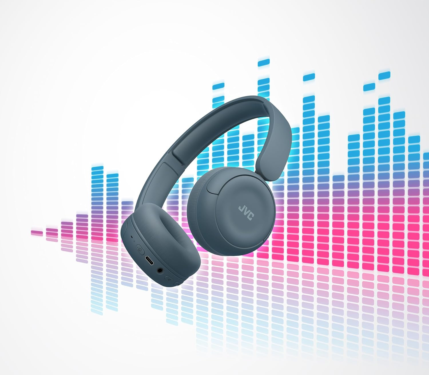 Wireless Headphones with 50H Battery Life, Soft Cushions, Foldable Design, Bluetooth 5.3, Multipoint Connection, App EQ, Built-In Mic – Retro Blue - HAS59WA