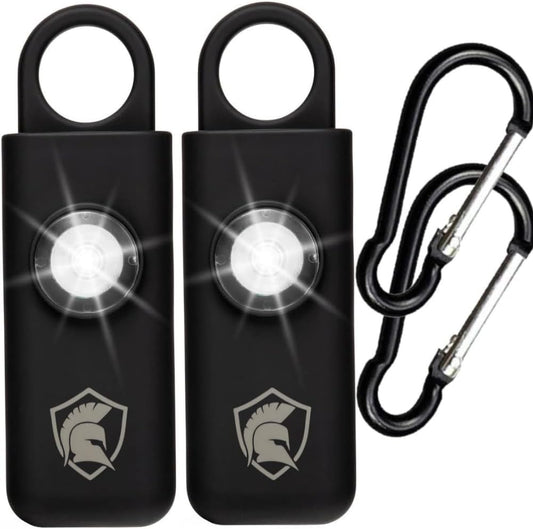 The Original Self Defense Siren Personal Safety Alarm for Women, Men, Kids, Elderly - SOS LED Strobe Light - Air Travel/Tsa Friendly - Emergency Safe Key Chain Device, Pocket Size - 2 Units