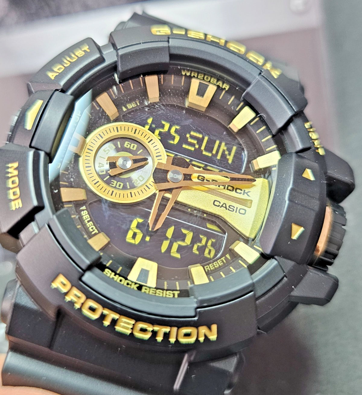 CASIO: G-SHOCK GA-400GB-1A9 - Men'S Watch - Ana Digi - Gold Black - Wrist Watch
