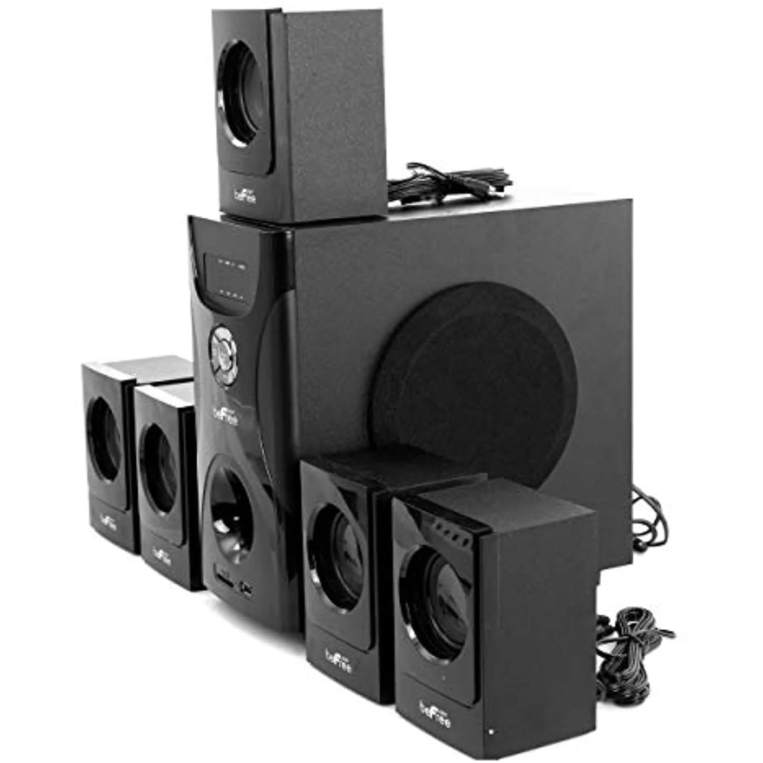 5.1 Channel Surround Sound Bluetooth Speaker System in Black - Reconditioned