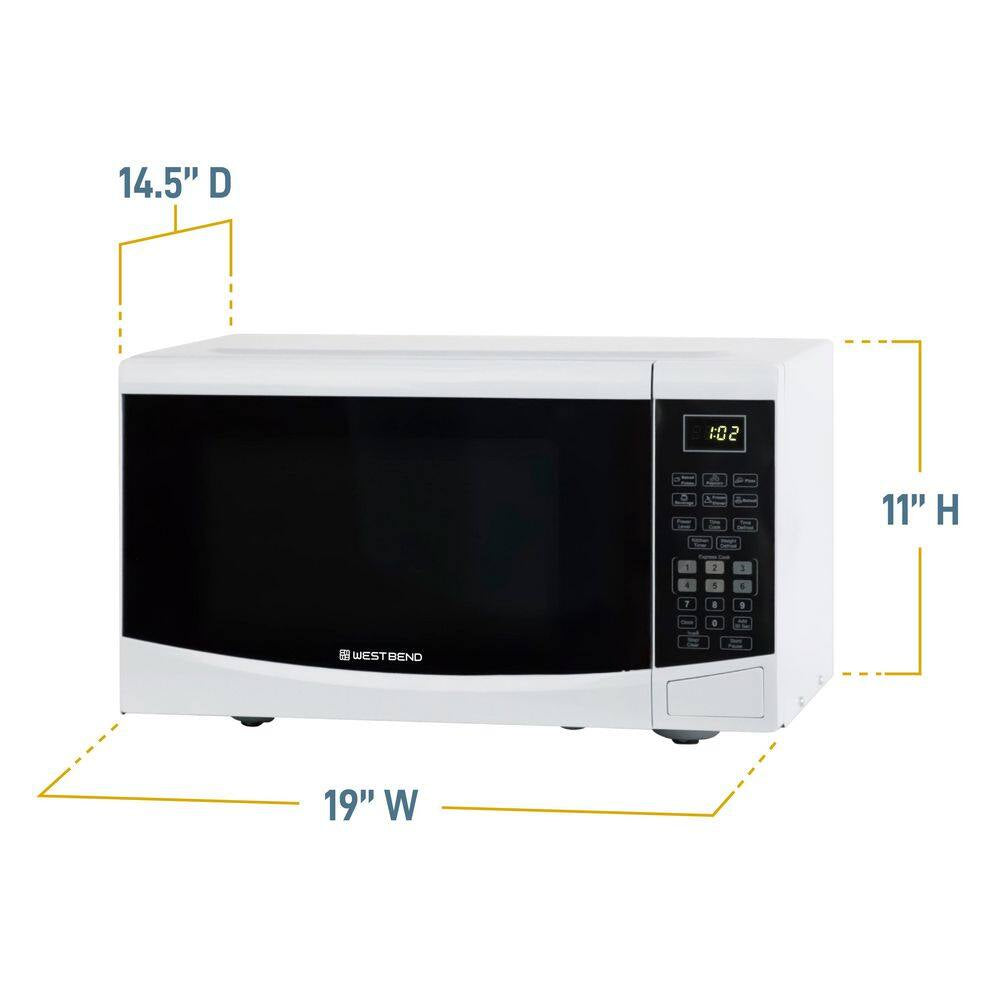 19 In. Width 0.9 Cu. Ft. White 900 Watt Countertop Microwave