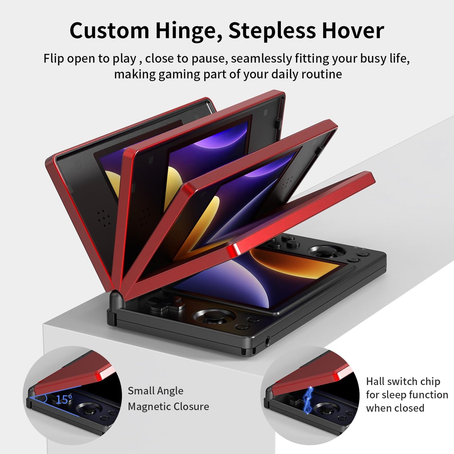 Anbernic RG DS Handheld Game Consoles RG DS Retro Gaming Console Dual-Screen Video Game Console 3+32GB Android 14 Portable Pocket Arcade 4000Mah Battery Wifi Bluetooth HD Output Black