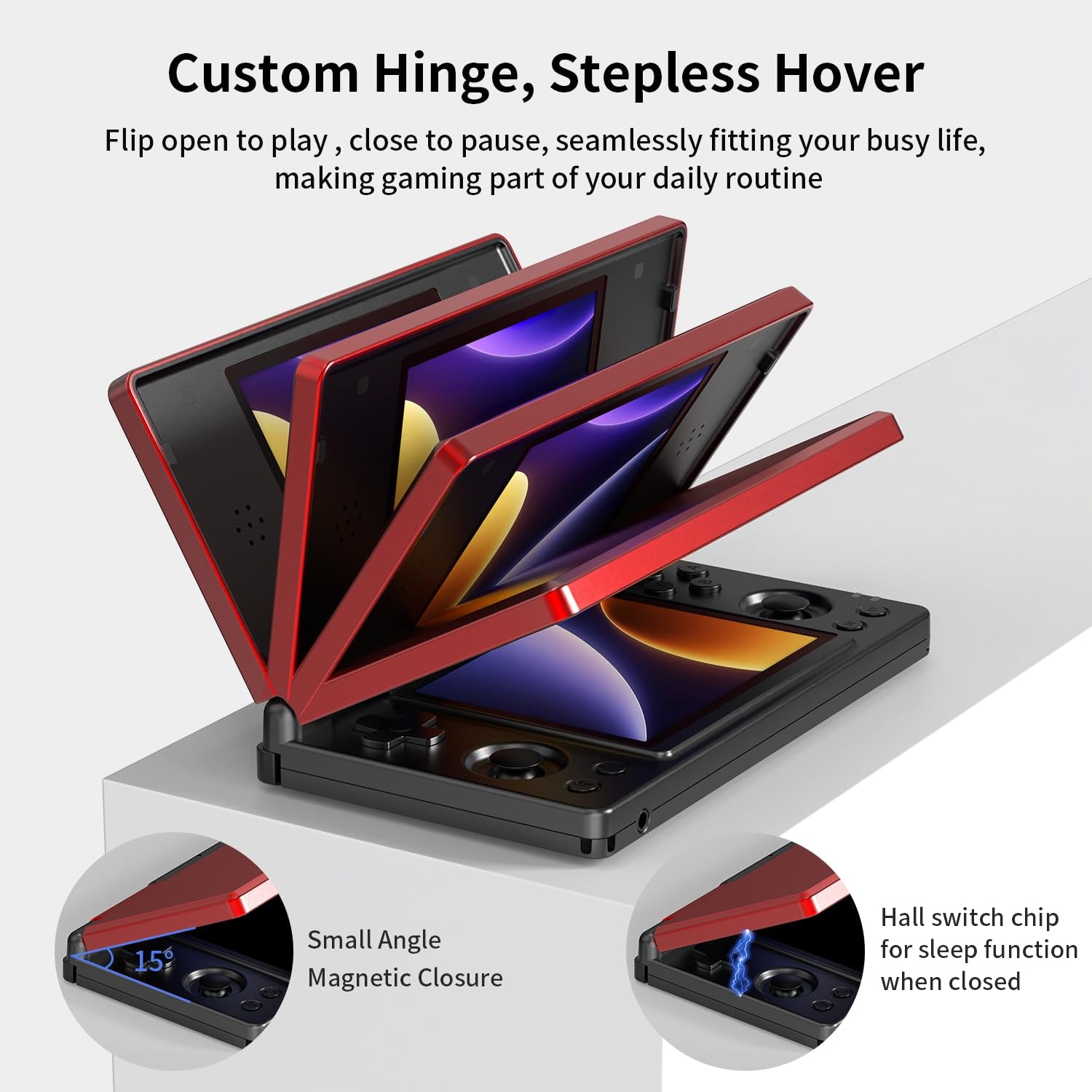 Anbernic RG DS Handheld Game Consoles RG DS Retro Gaming Console Dual-Screen Video Game Console 3+32GB Android 14 Portable Pocket Arcade 4000Mah Battery Wifi Bluetooth HD Output Black