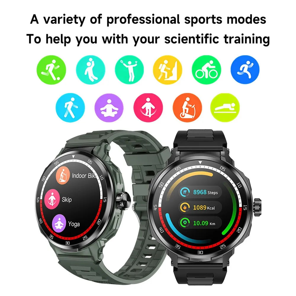 2 in 1 Smart Watch with Earbuds round Screen Fitness Watch for Men NFC Multiple Sport Compatible with Iphone Android