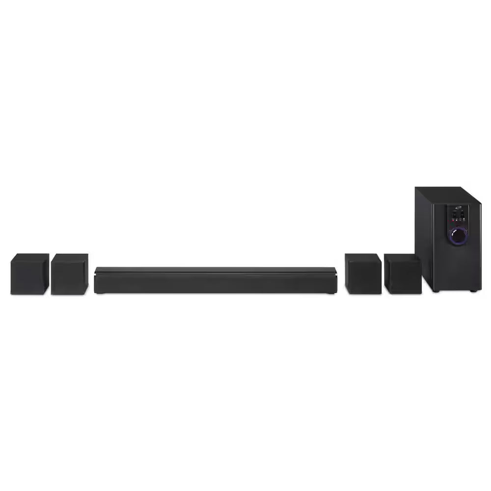 5.1-Channel Bluetooth Home Theater System with 26" Speaker and 4 Satellite Speakers, Black
