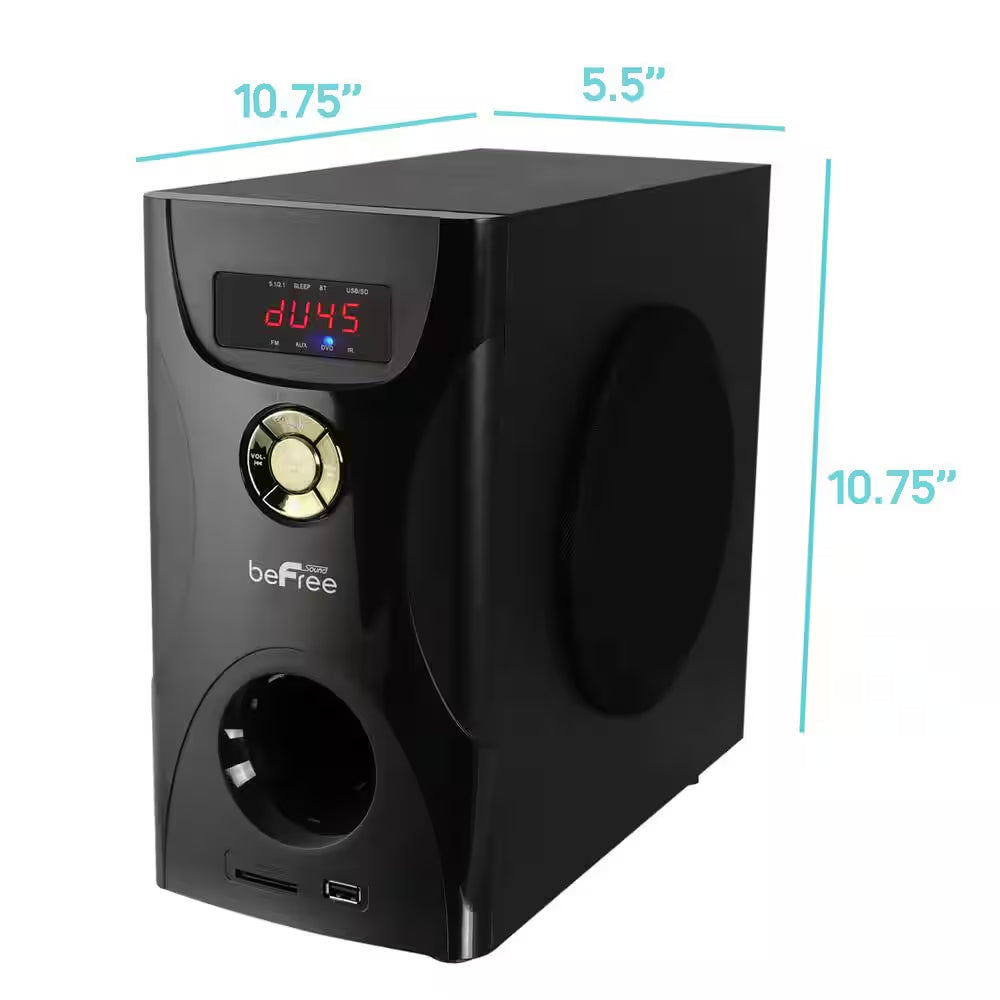 5.1-Channel Surround Sound Bluetooth Speaker System in Black