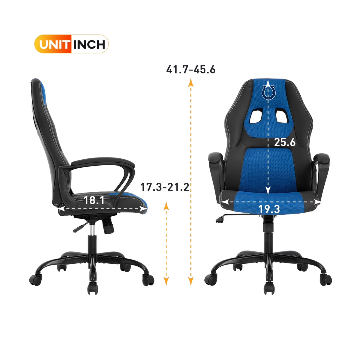 Ergonomic Adults Leather Racing Gaming Chairs with Wheels, IND