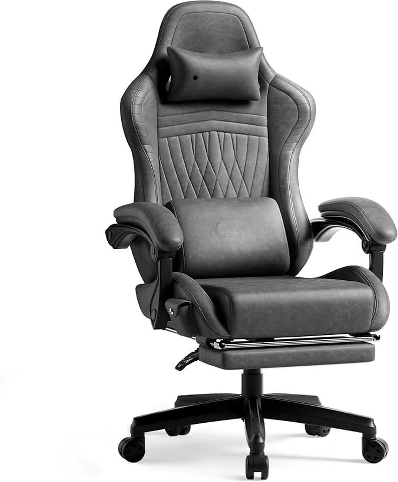Gaming Chair with Speakers, Video Game Chairs with Footrest, PC Gamer Chairs for Adults - Padded High Back Ergonomic Re
