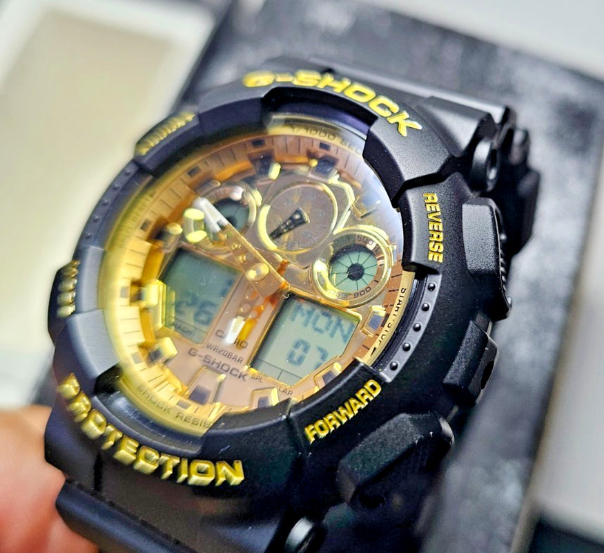 CASIO: G-SHOCK - GA-100GGB-1A9 - Black and Gold - Ana Digi - Unisex Watch