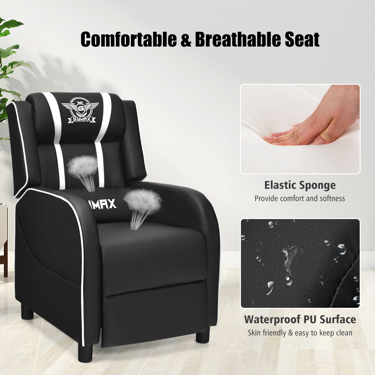 Massage Gaming Recliner Chair Racing Single Lounge Sofa Home Theater Seat