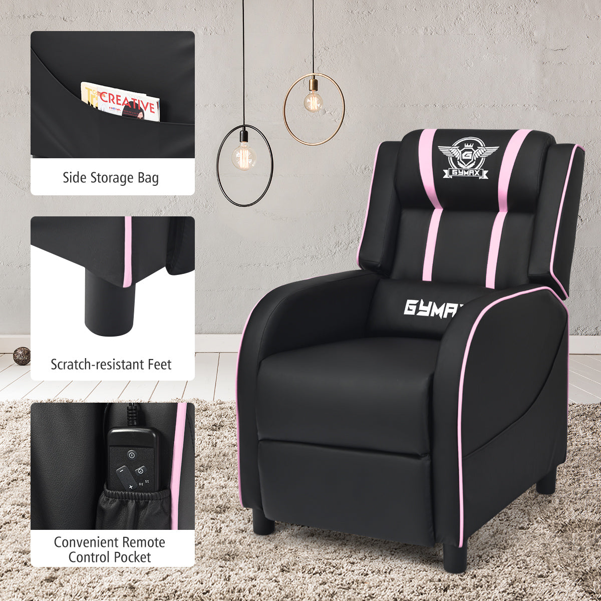 Massage Gaming Recliner Chair Racing Single Lounge Sofa Home Theater Seat