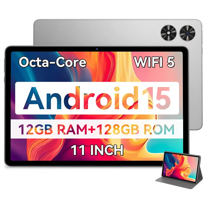11-Inch 2025 Tablet Android 15 12GB RAM 128GB ROM Octa Core 8000Mah Android Tablet PC 13MP+5MP HD Android Tablets