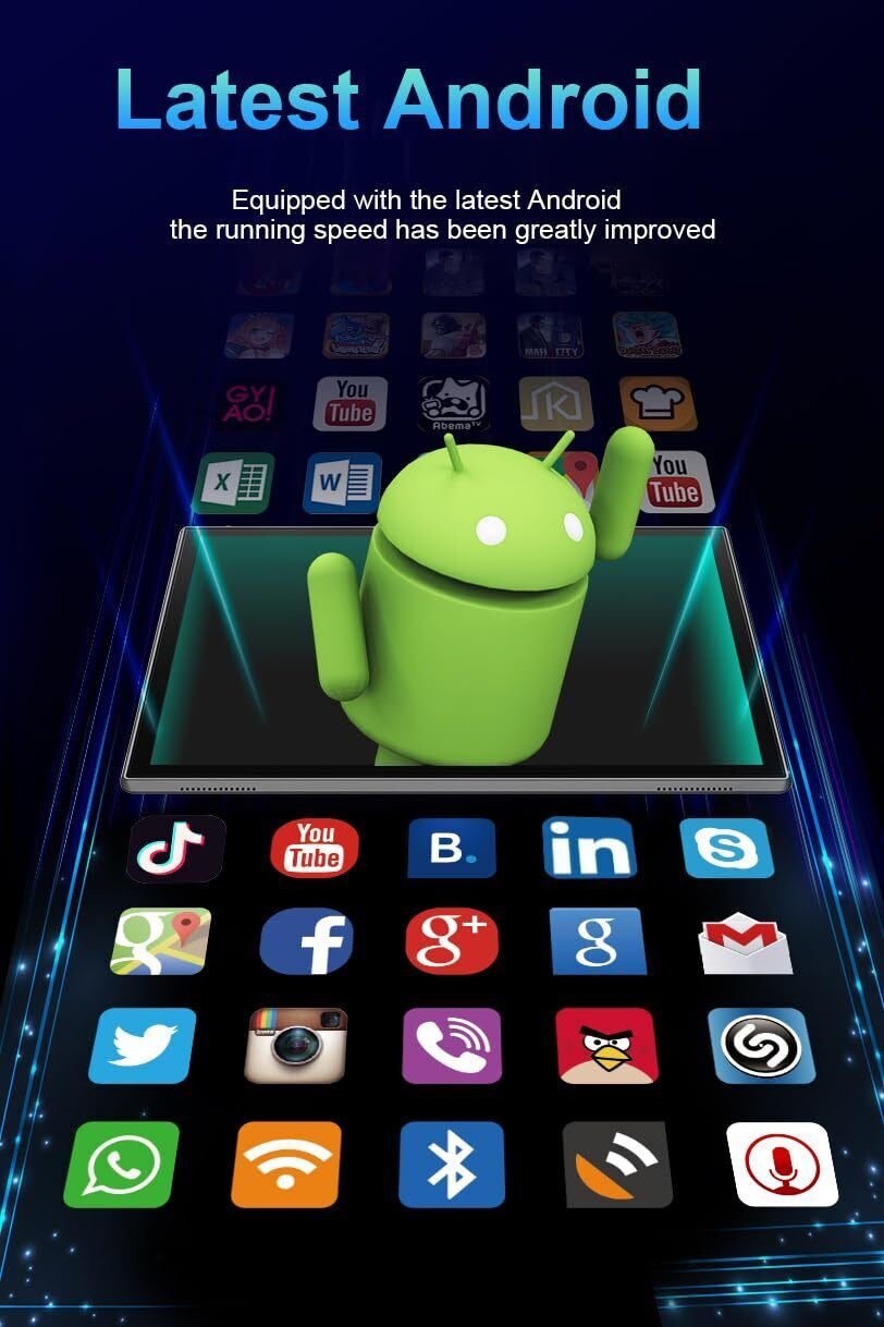 Tablet 10 Inch Android Tablet PC, 10.1 Android 14 Tablets, DDR4 6GB RAM 32GB ...