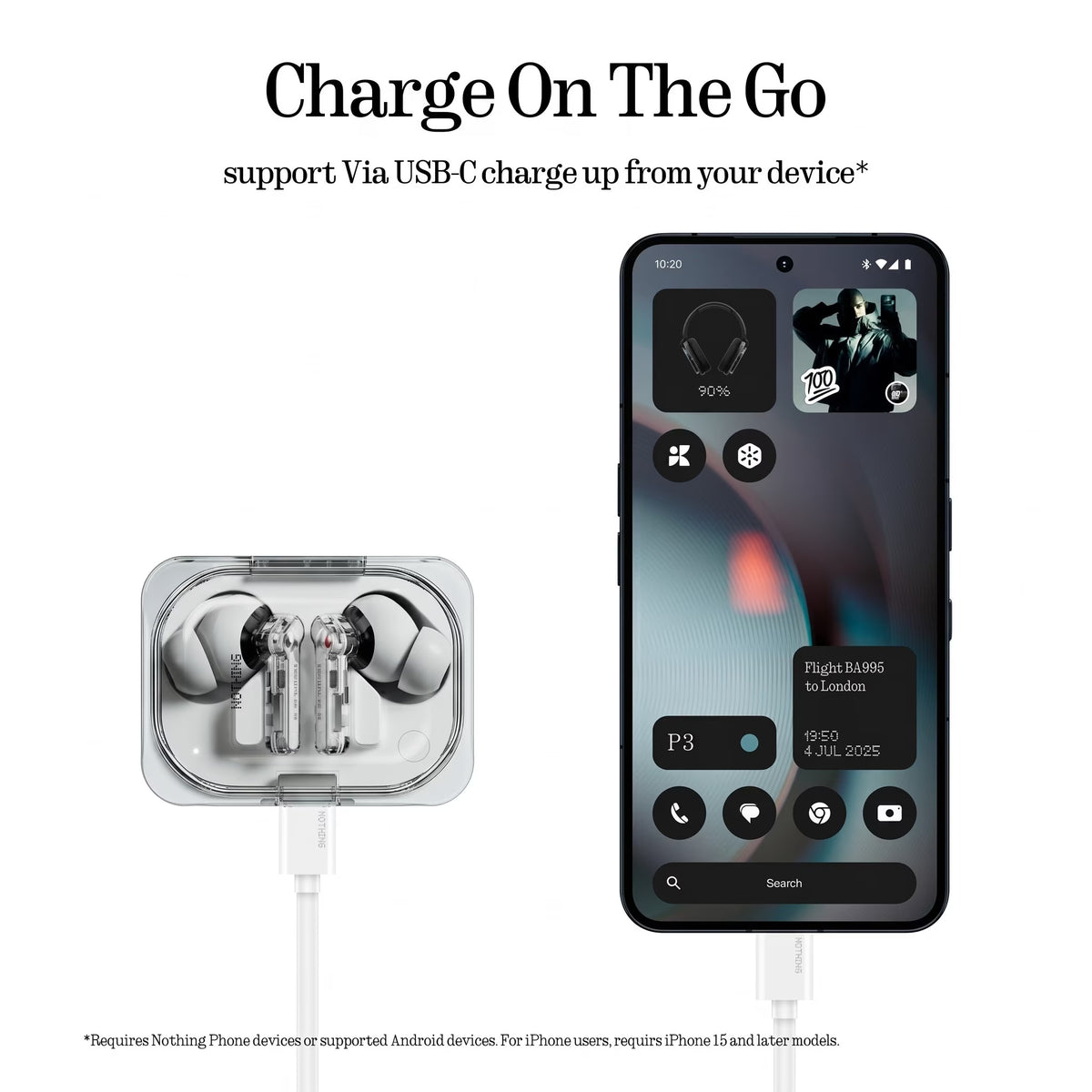 Ear (A) Wireless Earbuds, 45Db Hybrid Noise Cancelling Earbuds, Hi-Res Audio, Advanced Equaliser, Dual Connect, 6 Mics, 42.5H Playtime Ear Buds Wireless Bluetooth, White