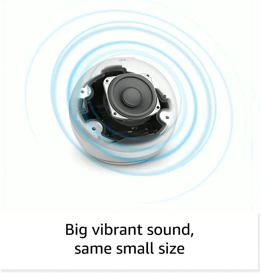 Echo Dot (Newest Model), Vibrant Sounding Alexa Speaker, Great for Bedrooms, Din