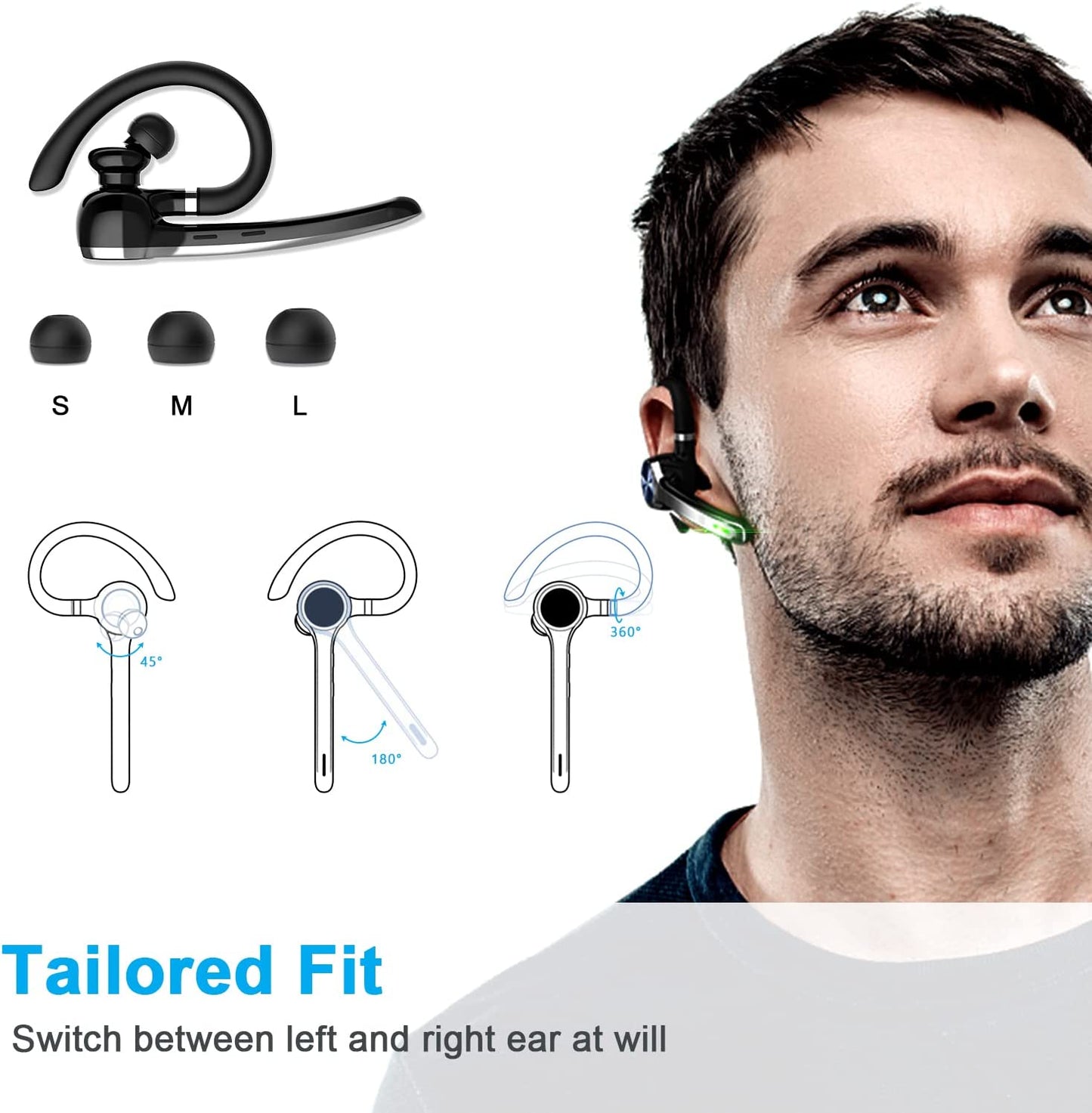 Auricular Inalámbrico Bluetooth Con Estuche De Carga De 500Mah Para Teléfonos