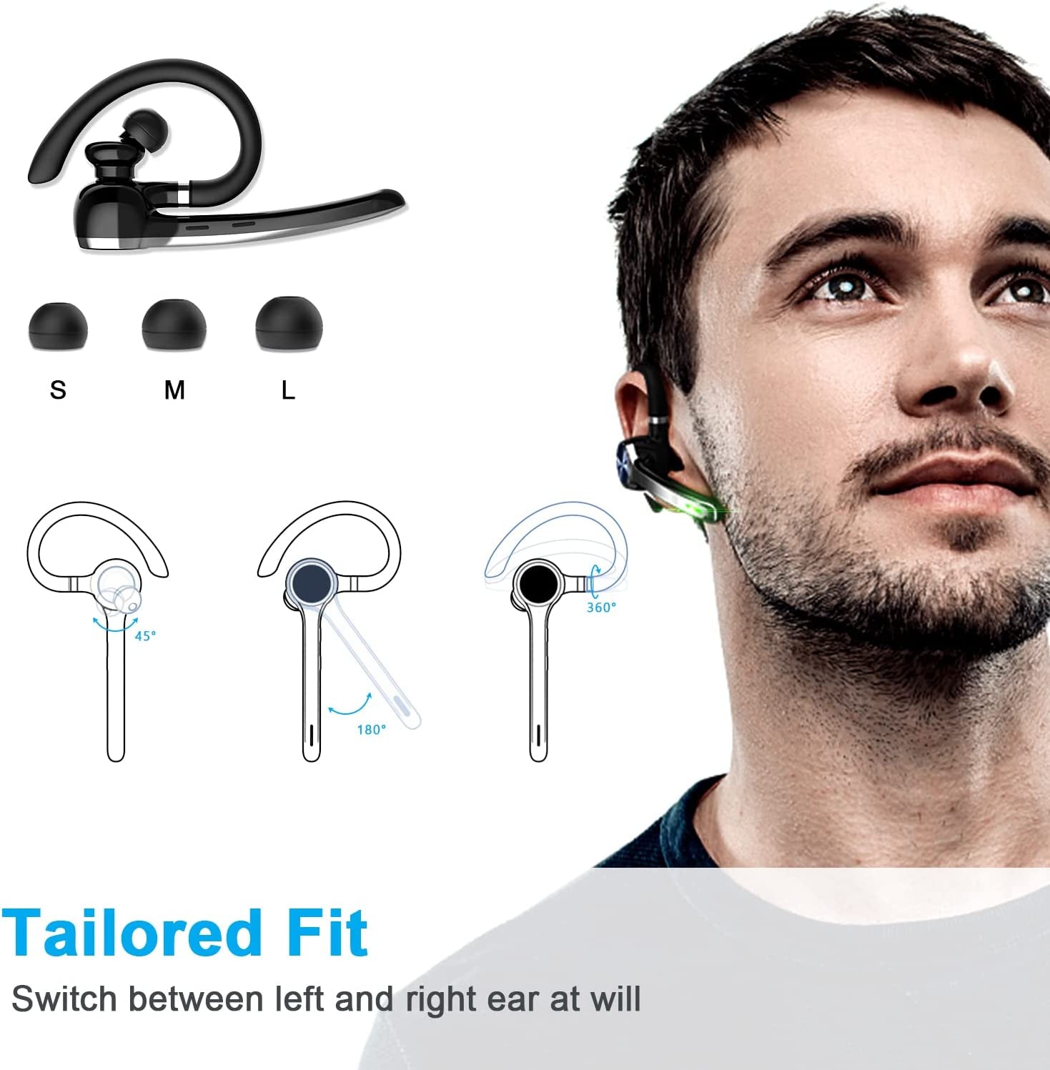 Auricular Inalámbrico Bluetooth Con Estuche De Carga De 500Mah Para Teléfonos