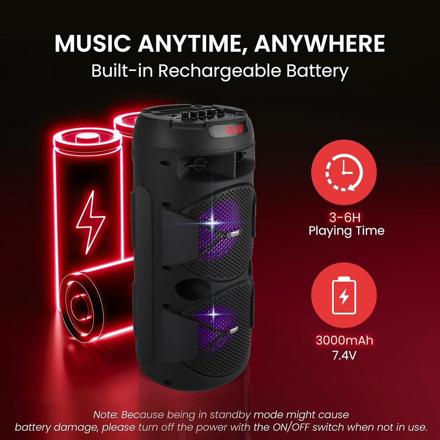 Portable Bluetooth PA Speaker-240W Dual 6.5" Rechargeable Indoor/Outdoor BT Karaoke Audio System-Tws, Party Lights, LED Display, FM/AUX/MP3/USB/SD, 6.5Mm In, Carry Handle-Wireless Mic, Remote