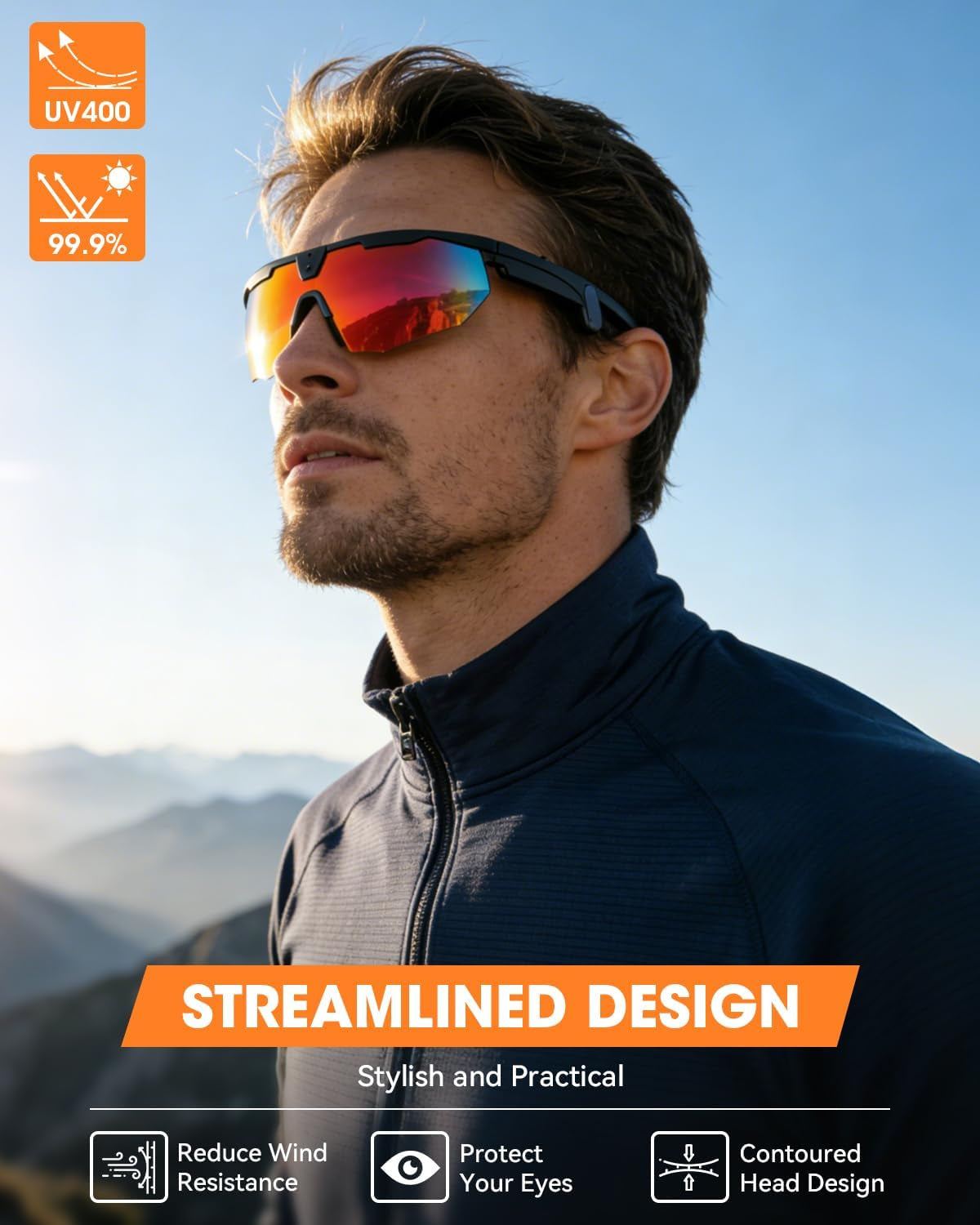 Smart Glasses with 4K HD Anti-Shake Camera & 3D Stereo Speakers | Polarized UV400 Sports Sunglasses | Bluetooth AI Glasses for Outdoor Video, Photos & Music | Hifi Audio Action Camera (Dark)