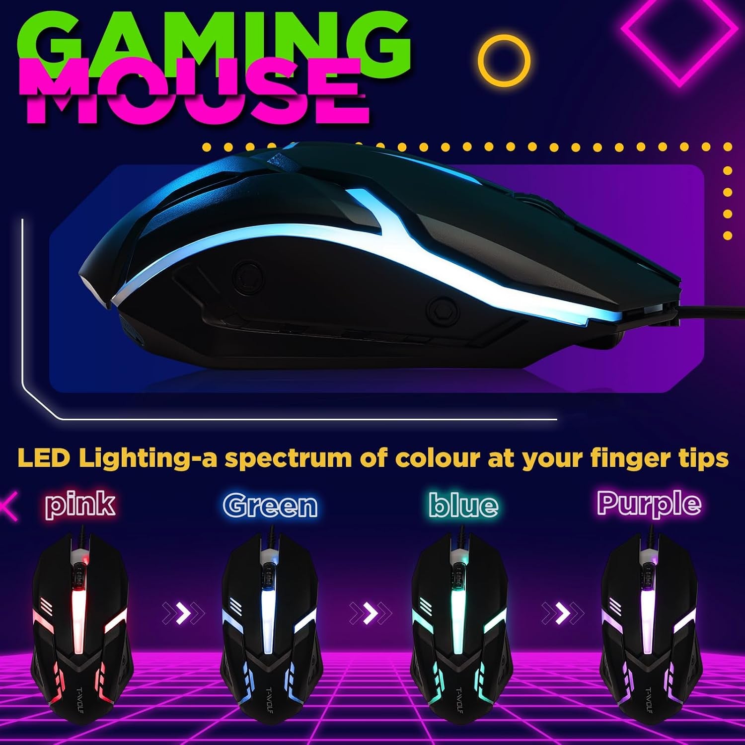 6 in 1 Gaming Accessories Bundle Includes Keyboard, Mouse, Mouse Pad, Headset, LED XL Mouse Pad, Luminous Headphone Stand Backlight PC Gaming Set for PC Beginner Gamer Gift Favors