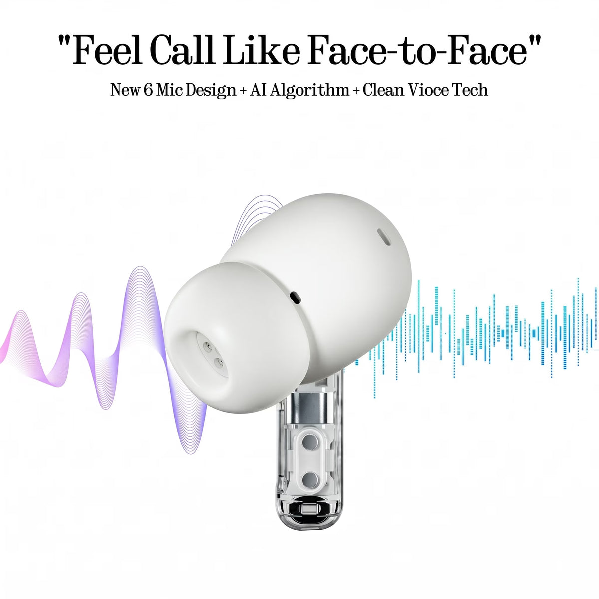 Ear (A) Wireless Earbuds, 45Db Hybrid Noise Cancelling Earbuds, Hi-Res Audio, Advanced Equaliser, Dual Connect, 6 Mics, 42.5H Playtime Ear Buds Wireless Bluetooth, White