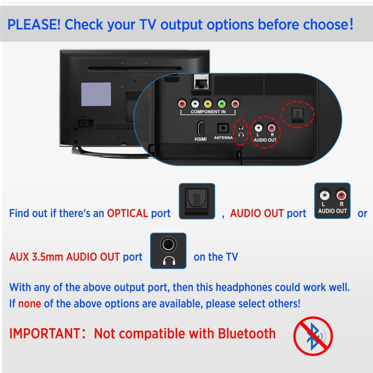 Wireless Headphones for TV Watching with 5.8Ghz RF Transmitter Charging Dock,...